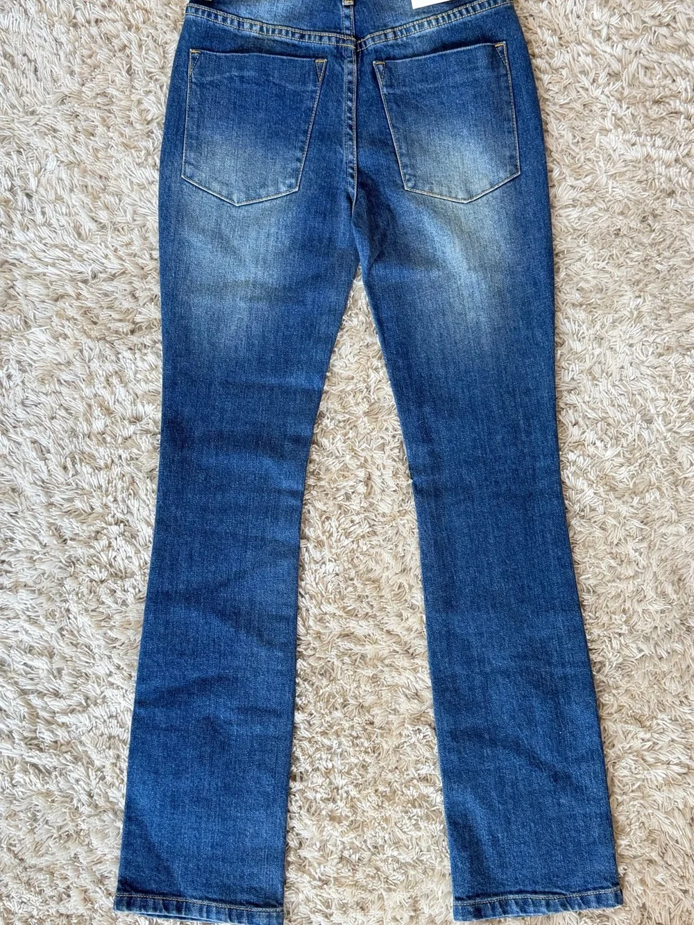 NEW Alice + Olivia Studded Straight Leg High Waist Denim Jeans Women's 24 NWOT